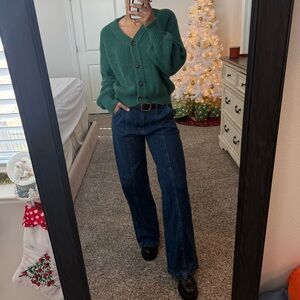 Fashion Nova Dark Wash Wide Leg Jeans